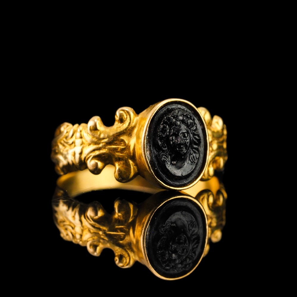 Antique Georgian/Victorian Cameo Ring Roman Style 18ct Gold - Early 19th Century View XIII