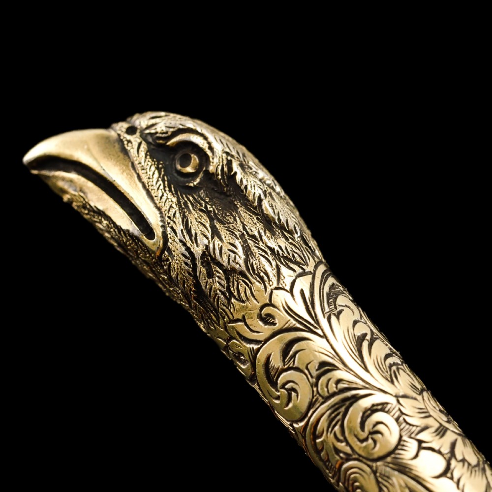 Antique Solid Silver Gilt Eagle's Head Etui Needle Case - 19th c. View VII