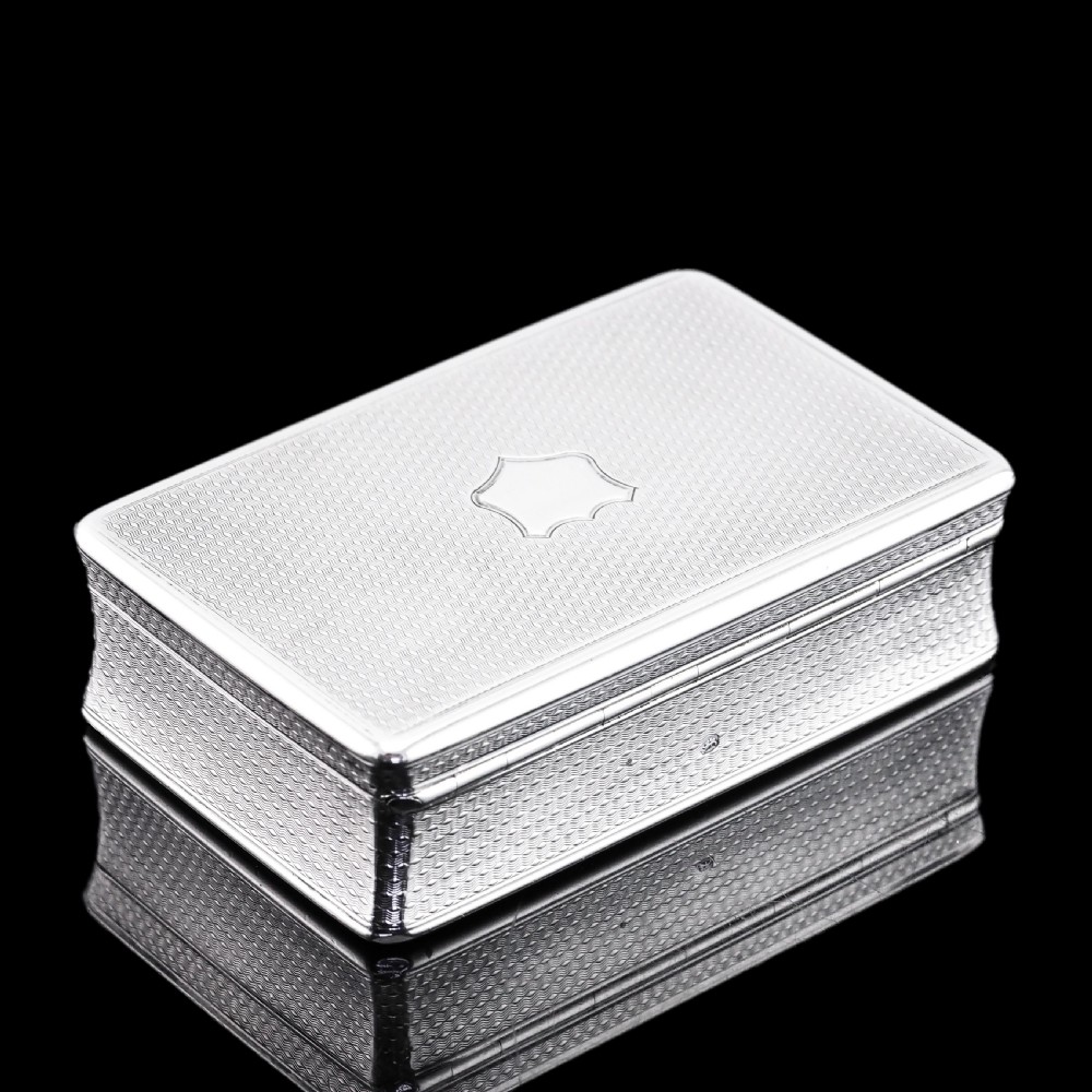 Antique Solid Silver Georgian Snuff Box with Ornate Acanthus Thumbpiece - London 1837 View X