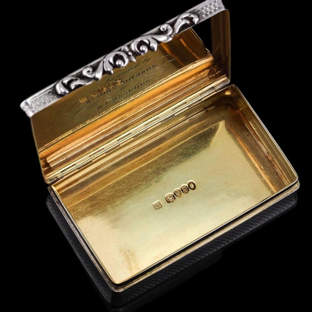 Antique Solid Silver Georgian Snuff Box with Ornate Acanthus Thumbpiece - London 1837 View XIII