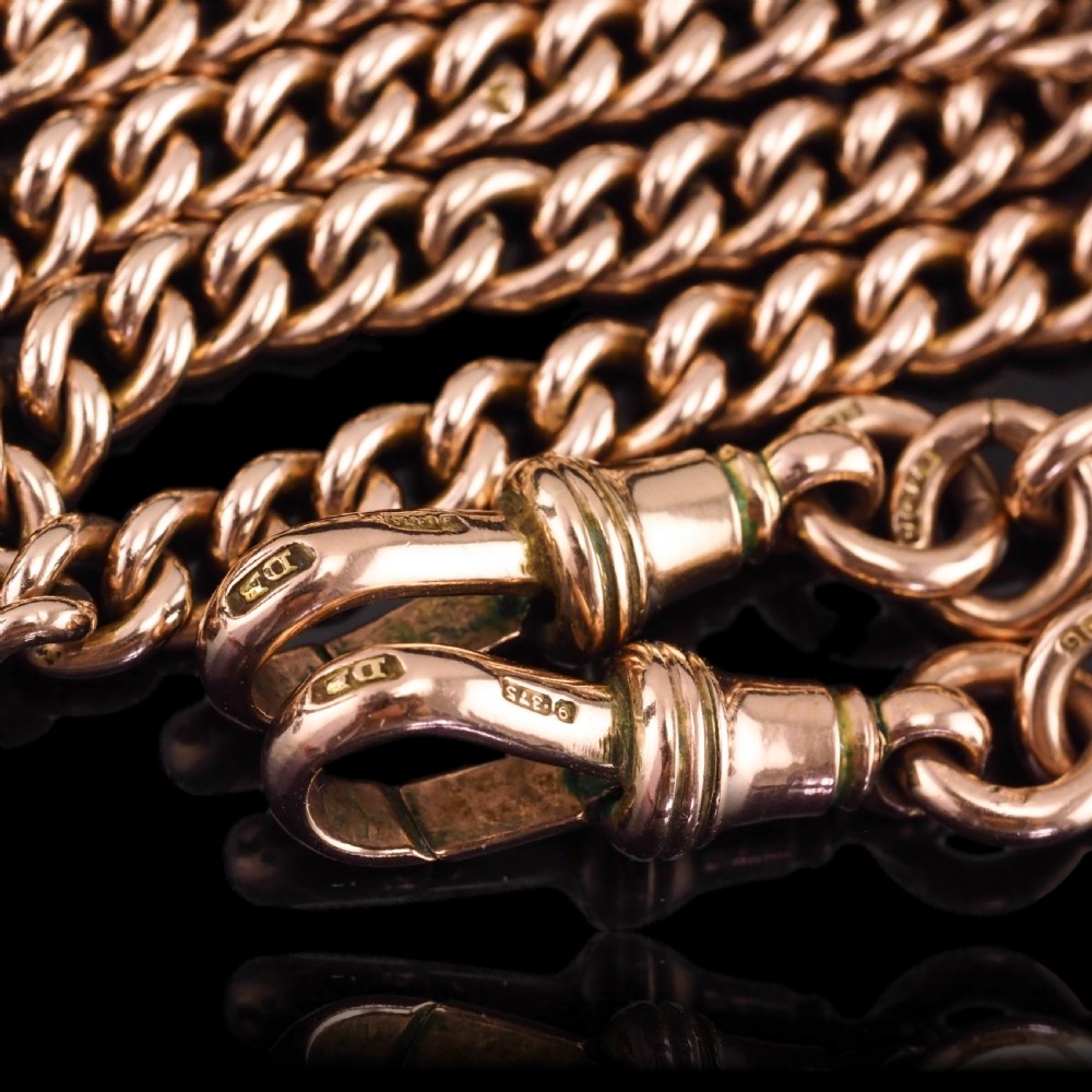 Antique 9ct Gold Albert Chain with T Bar 41cm 29.9g - Birmingham c.1910 View XIII