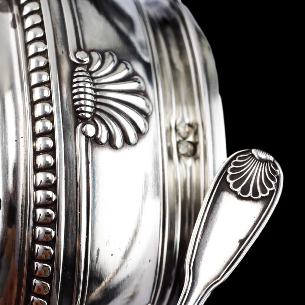 Antique French Solid Silver Salt Cellar Pair - Louis Coignet c.1890 View II
