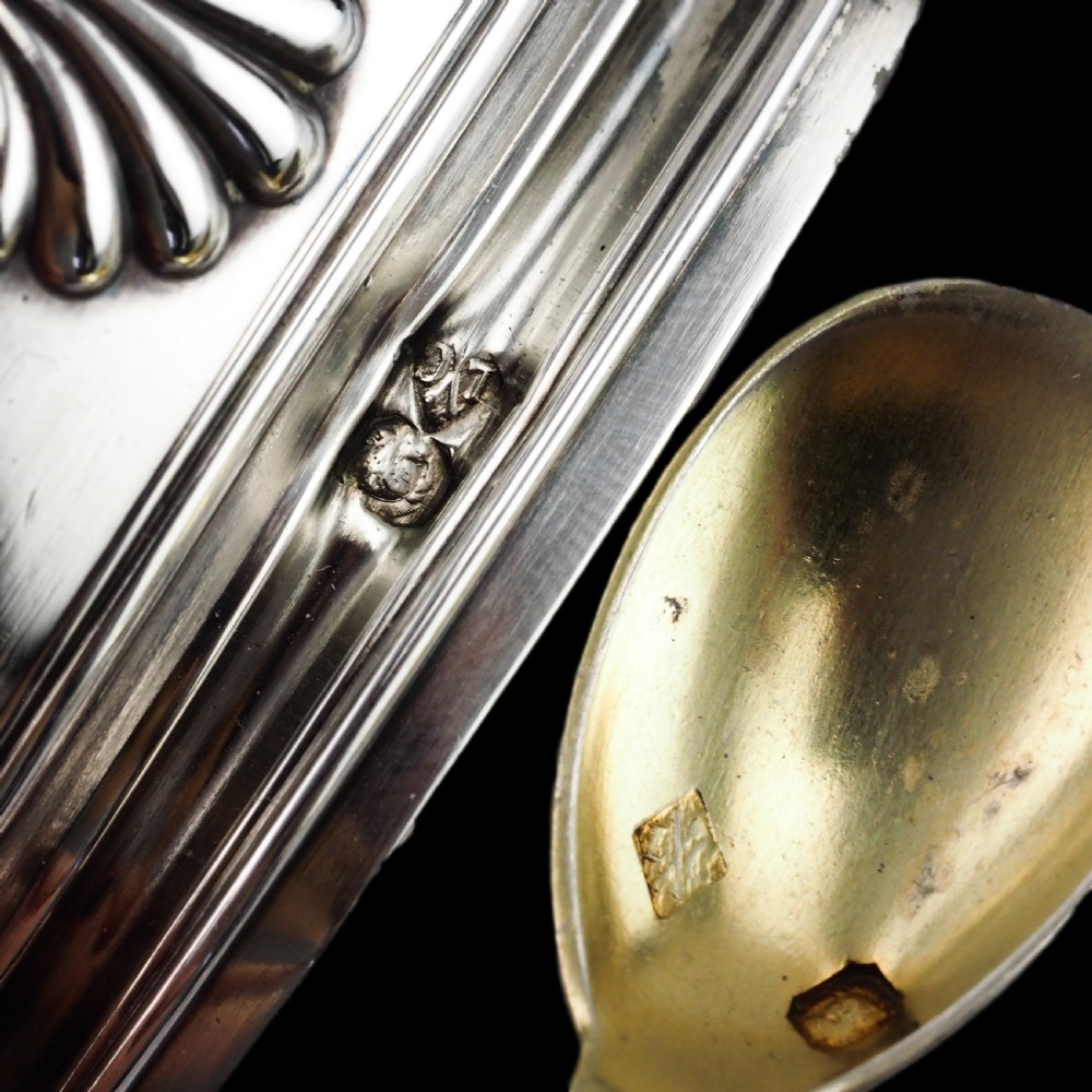 Antique French Solid Silver Salt Cellar Pair - Louis Coignet c.1890 View III