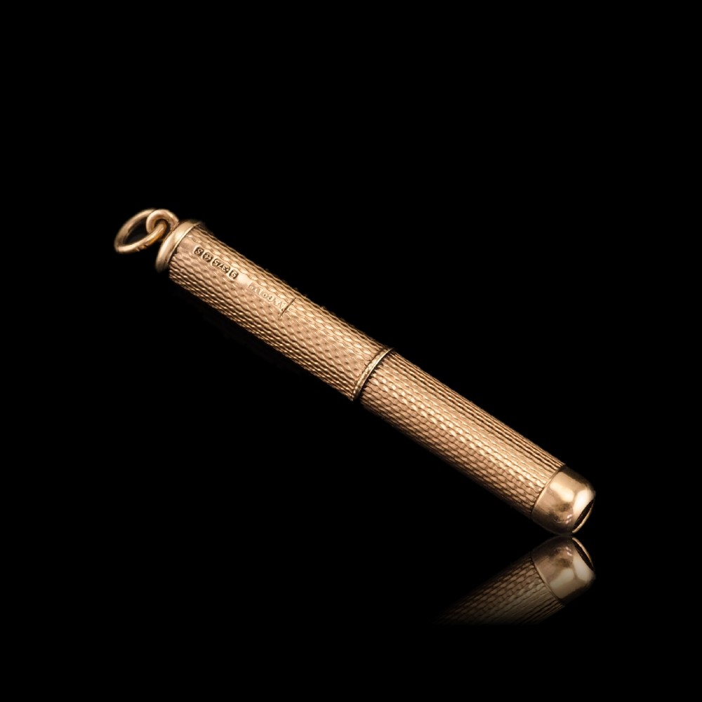 9ct Solid Gold Cigar/Cigarette Pick Drill with Engine Turned Decorations - Asprey & Co Ltd View XIII