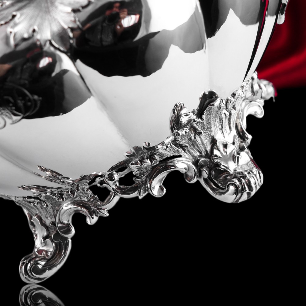 Antique Georgian Solid Silver Teapot 'Melon' Shape Acanthus Design - Barnard 1835 View XII