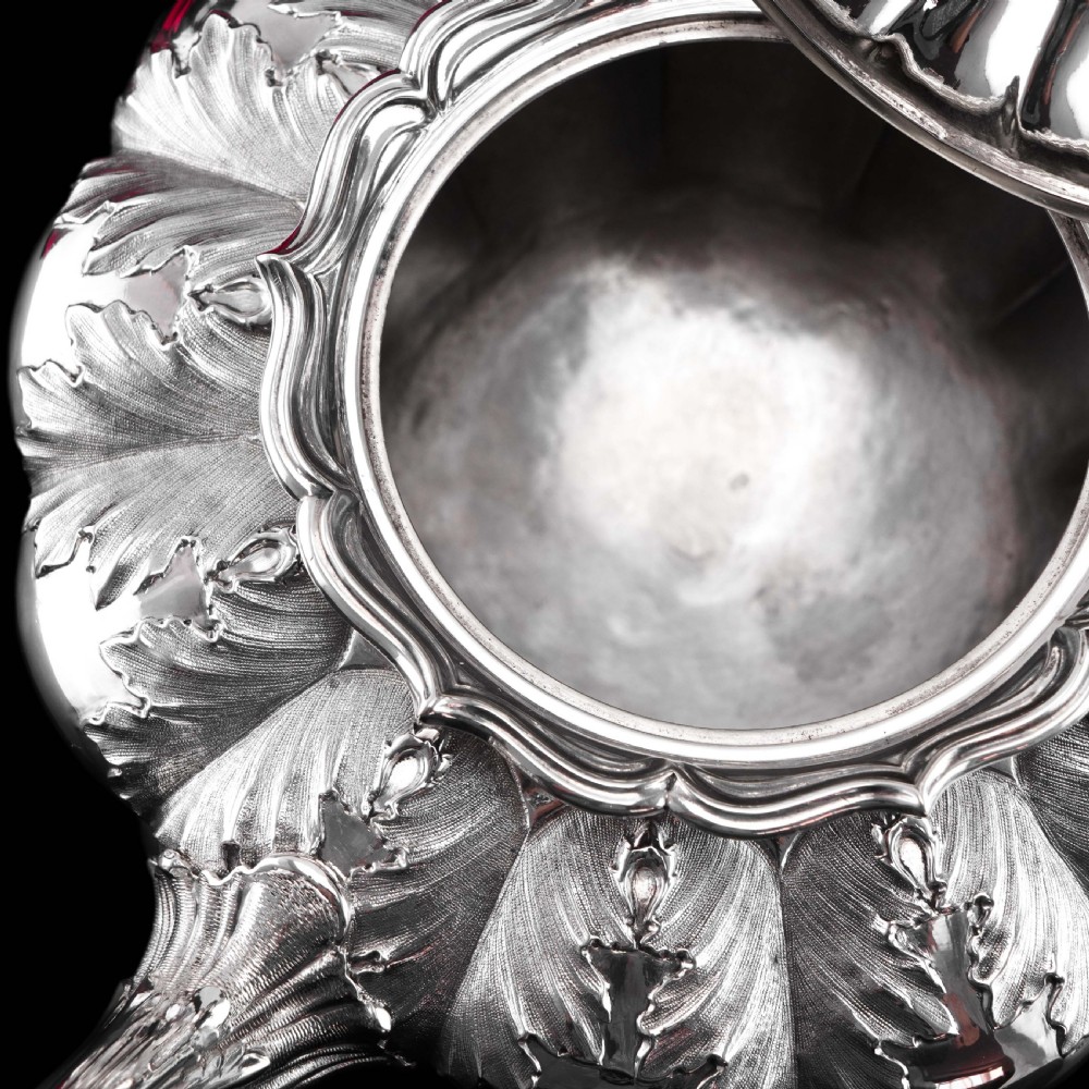 Antique Georgian Solid Silver Teapot 'Melon' Shape Acanthus Design - Barnard 1835 View XVI