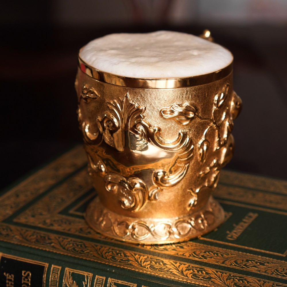 Antique Victorian Solid Silver Gilt Mug Cup Naturalistic Motif - Elkington & Co Ltd 1891 View XI