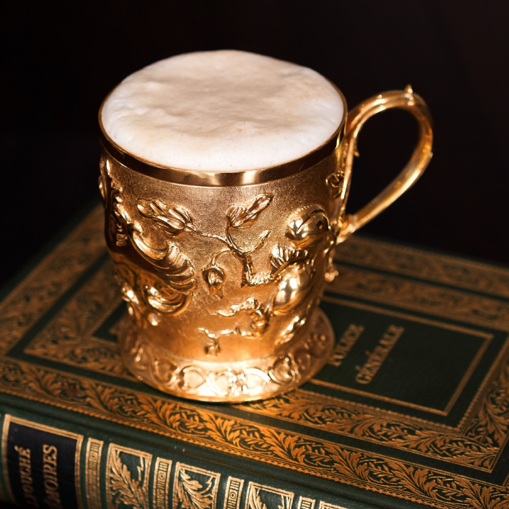 Antique Victorian Solid Silver Gilt Mug Cup Naturalistic Motif - Elkington & Co Ltd 1891 View XII