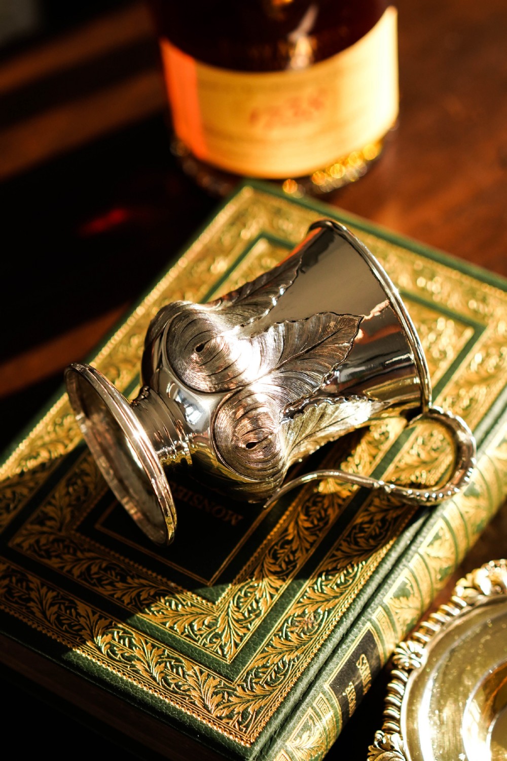 Antique Georgian Solid Silver Mug Cup with Chased Laurel Leaves - London c.1800s View VI