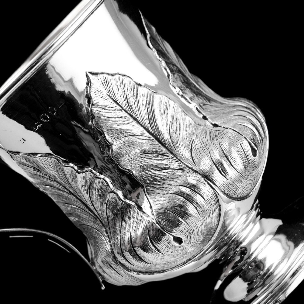 Antique Georgian Solid Silver Mug Cup with Chased Laurel Leaves - London c.1800s View XIII