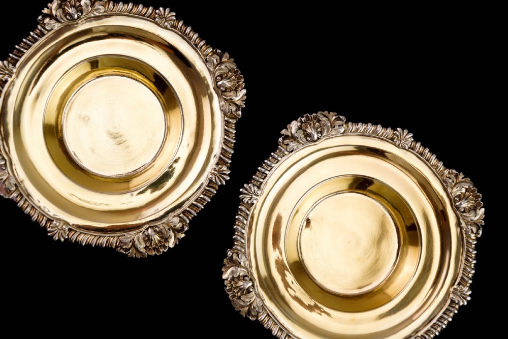 Magnificent Antique Georgian Solid Silver Gilt Dish/Salt Pair - Barnard 1814 View XXIII
