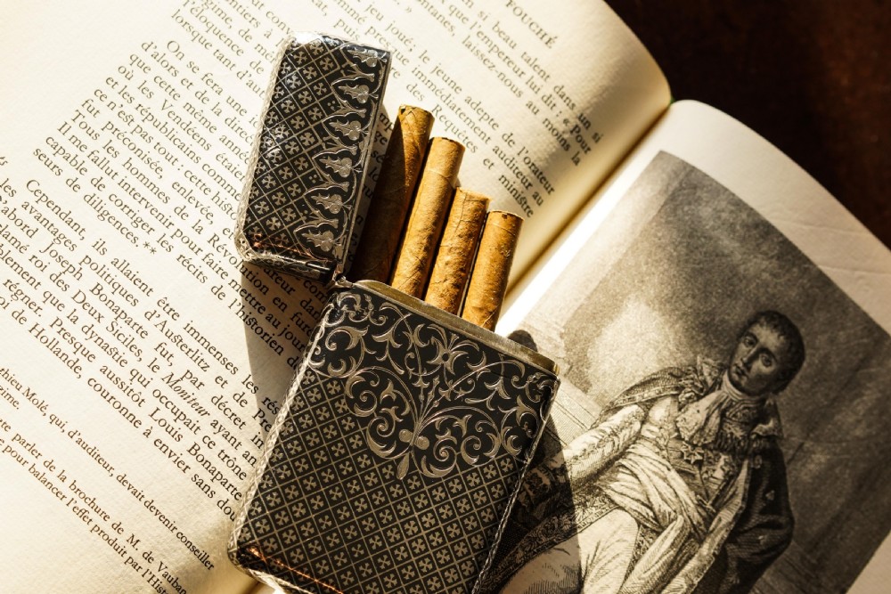 Antique Solid Silver French Niello Cigarette Case - 19th c. View IX