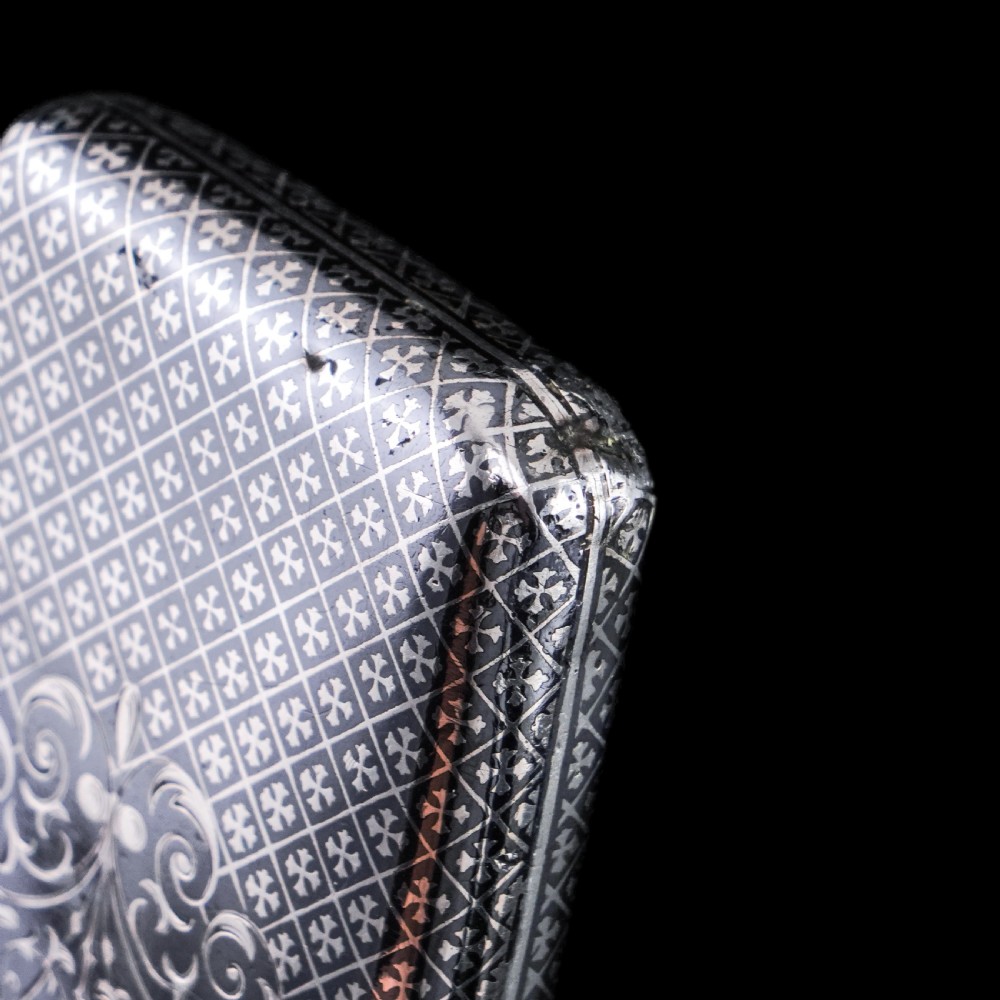 Antique Solid Silver French Niello Cigarette Case - 19th c. View XIV