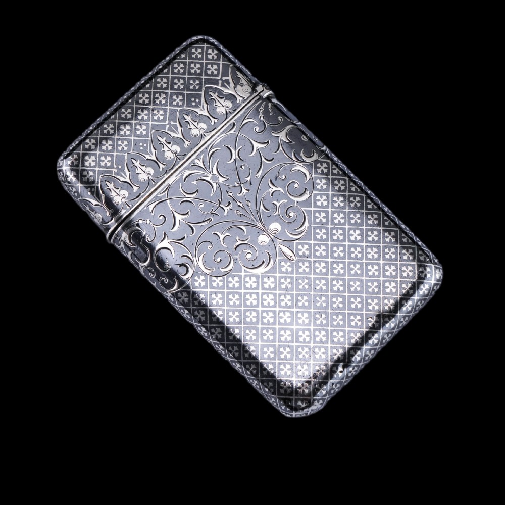 Antique Solid Silver French Niello Cigarette Case - 19th c. View XXI
