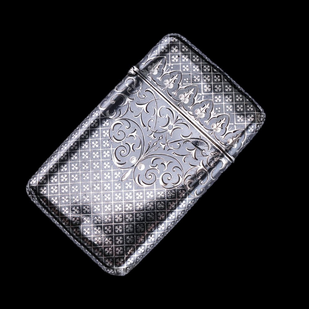 Antique Solid Silver French Niello Cigarette Case - 19th c. View XXIII