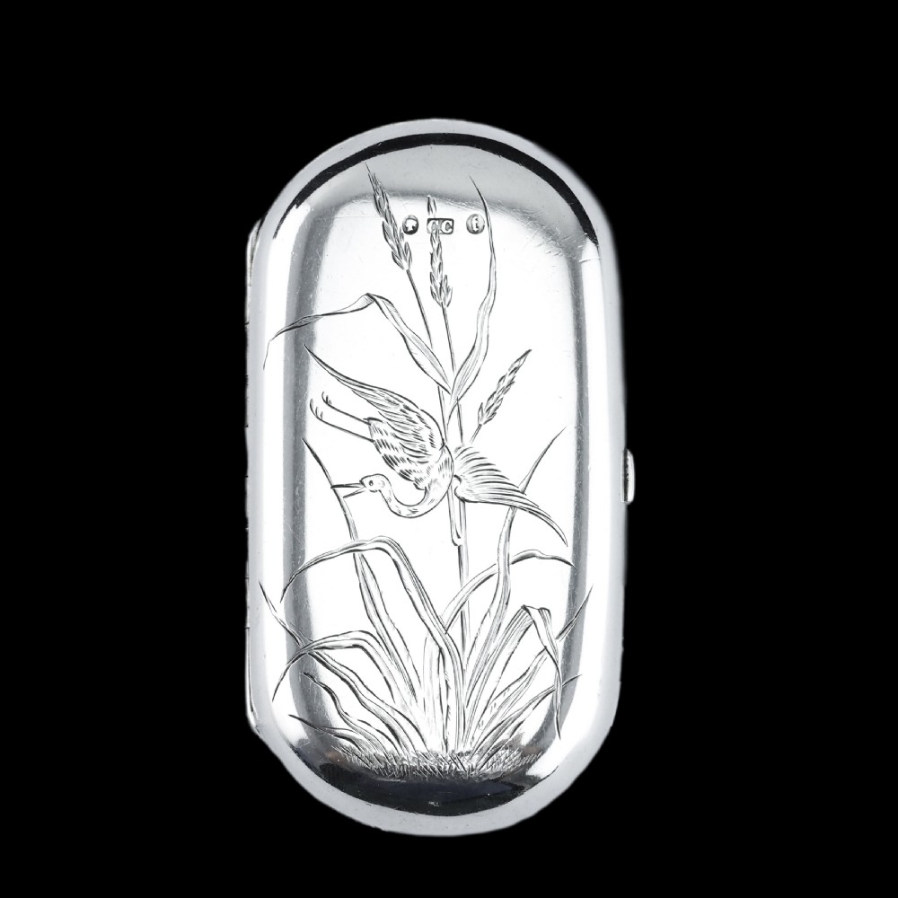 Antique Victorian Solid Silver Cigarette Case Aesthetic Style - Birmingham 1880