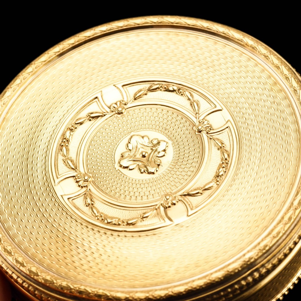 Antique French Large Solid Silver Gilt Circular Snuff Box/Tobacco Box - French 19th c. View IV