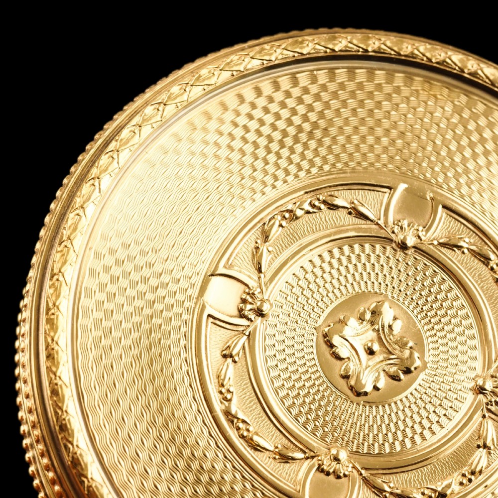 Antique French Large Solid Silver Gilt Circular Snuff Box/Tobacco Box - French 19th c. View XV