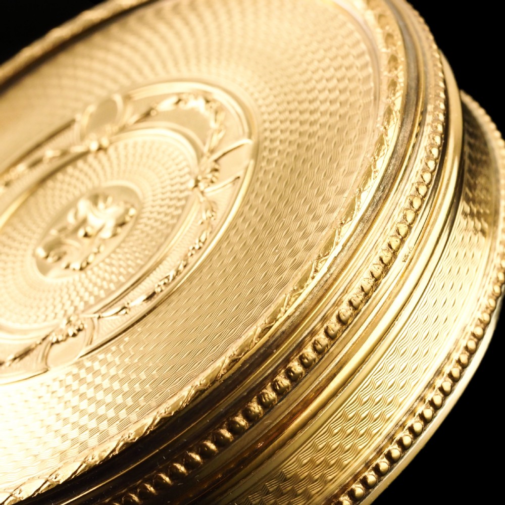 Antique French Large Solid Silver Gilt Circular Snuff Box/Tobacco Box - French 19th c. View XVIII