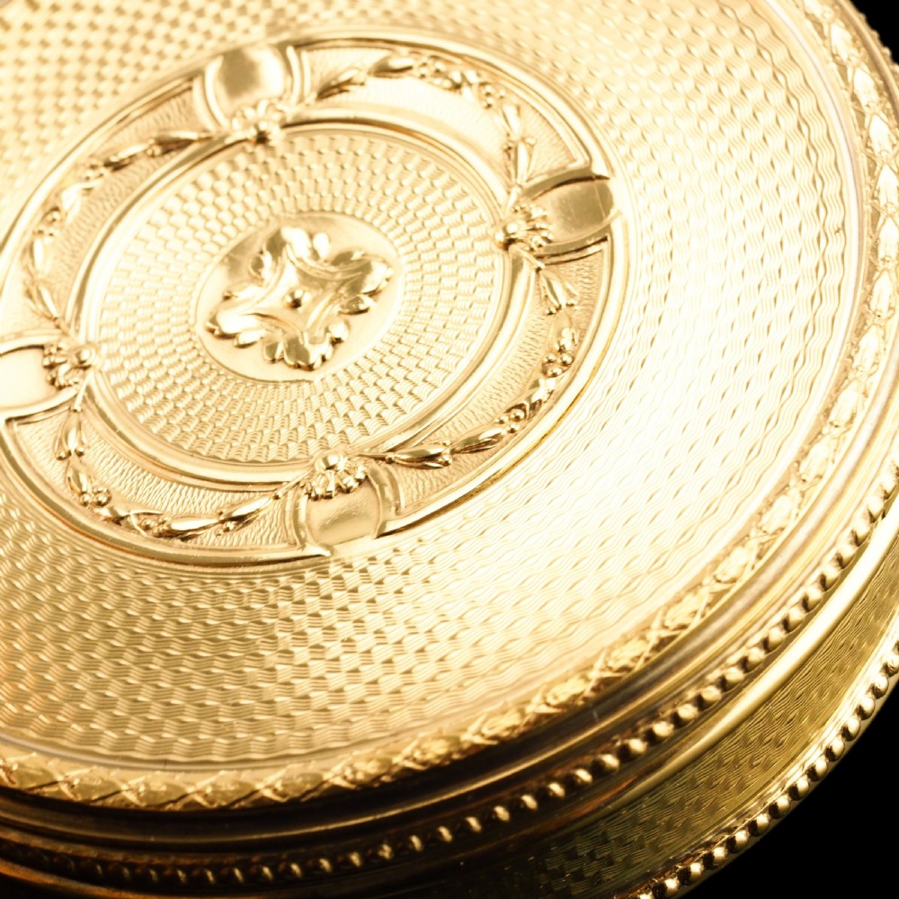 Antique French Large Solid Silver Gilt Circular Snuff Box/Tobacco Box - French 19th c. View XXI