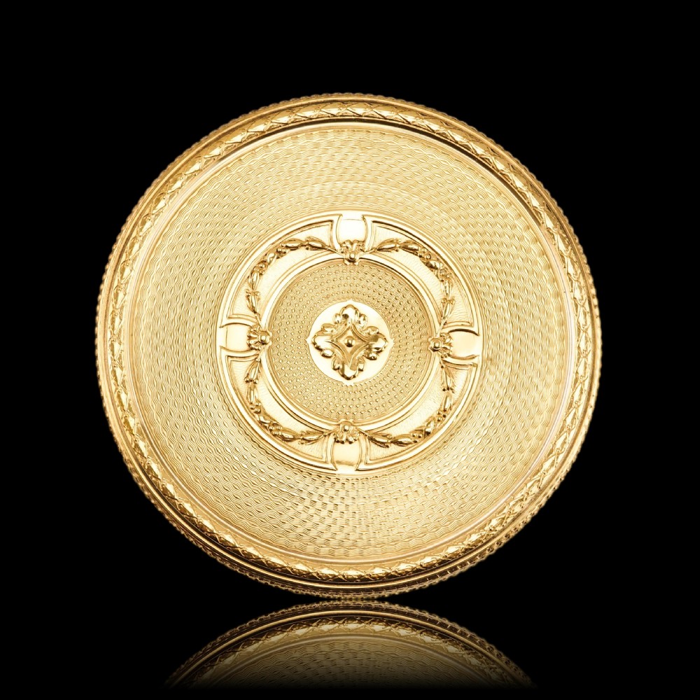 Antique French Large Solid Silver Gilt Circular Snuff Box/Tobacco Box - French 19th c. View XXII