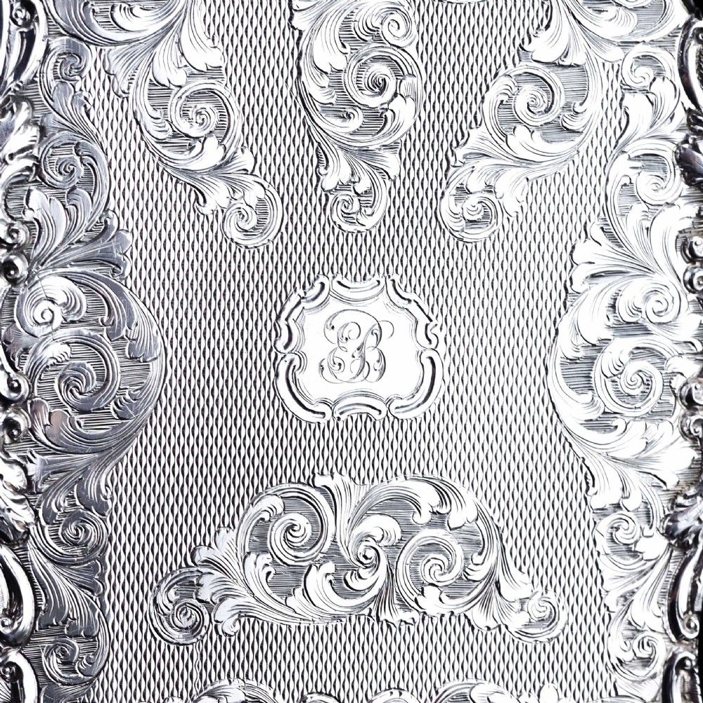 Antique Victorian Solid Silver Card Case Exquisite Engravings - 1844 View XVI