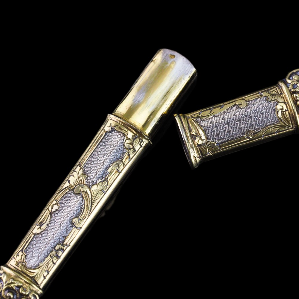 Antique French Silver Etui Parcel Gilt Fine Engravings & Engine Turning - 19th C. View IX