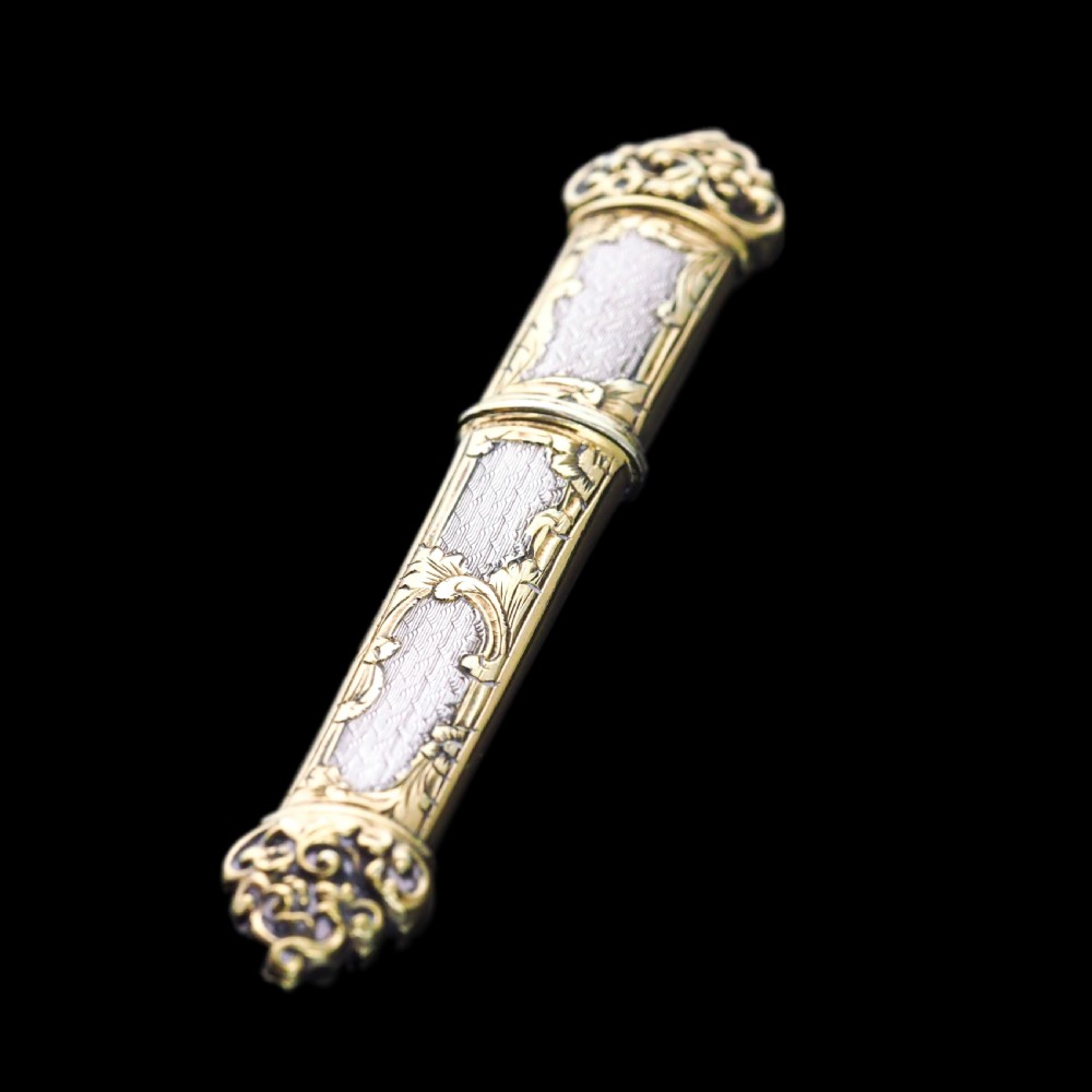 Antique French Silver Etui Parcel Gilt Fine Engravings & Engine Turning - 19th C. View XII