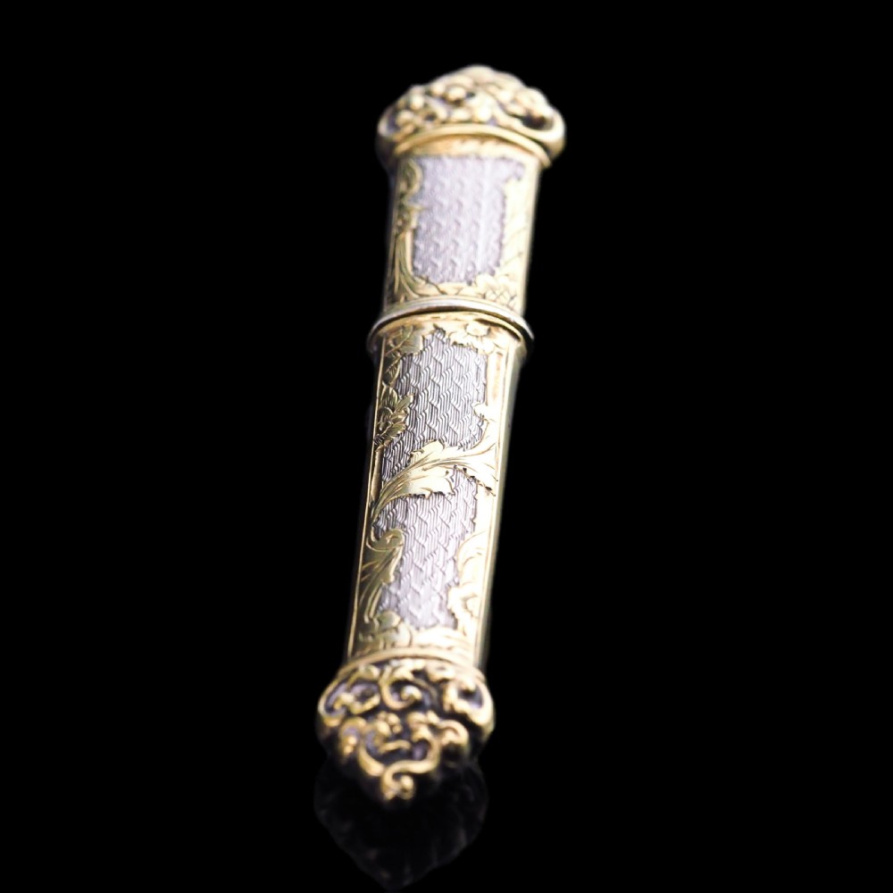 Antique French Silver Etui Parcel Gilt Fine Engravings & Engine Turning - 19th C. View XIII