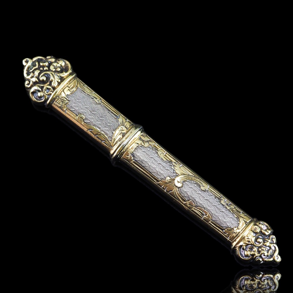 Antique French Silver Etui Parcel Gilt Fine Engravings & Engine Turning - 19th C. View XV