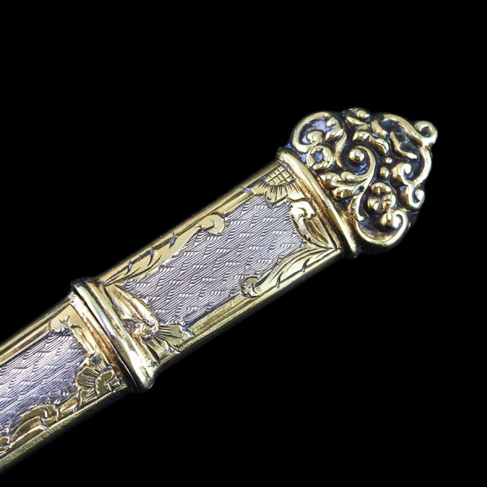 Antique French Silver Etui Parcel Gilt Fine Engravings & Engine Turning - 19th C. View XVII