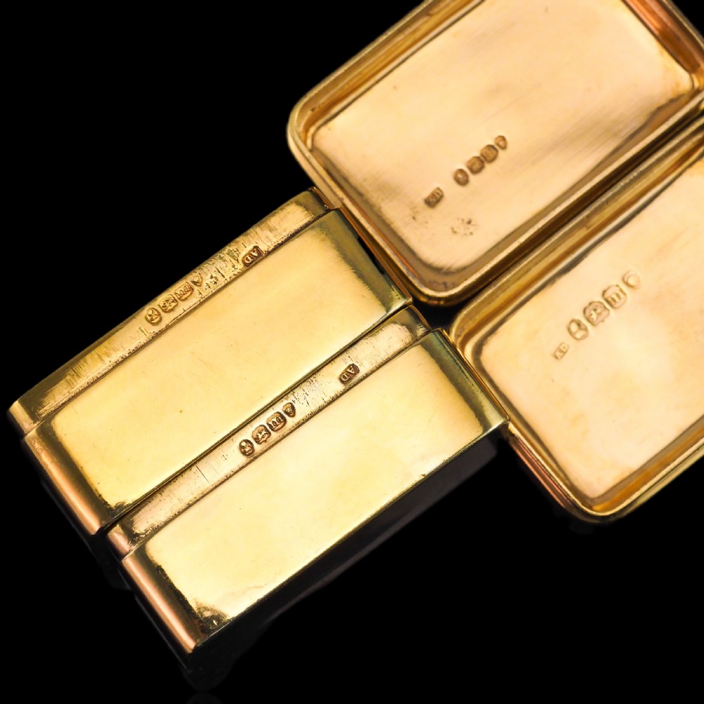Antique Georgian Solid Silver Gilt Lidded Box/Snuff Box Pair - Archibald Douglas 1827 View V