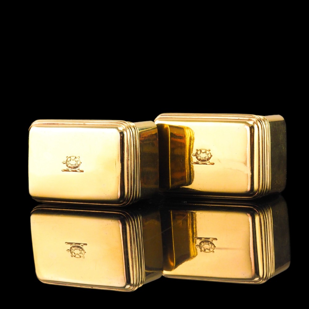 Antique Georgian Solid Silver Gilt Lidded Box/Snuff Box Pair - Archibald Douglas 1827 View IX