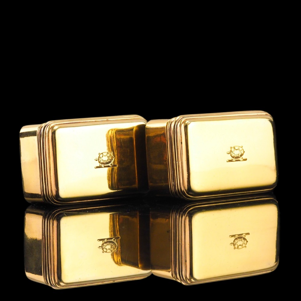 Antique Georgian Solid Silver Gilt Lidded Box/Snuff Box Pair - Archibald Douglas 1827 View X