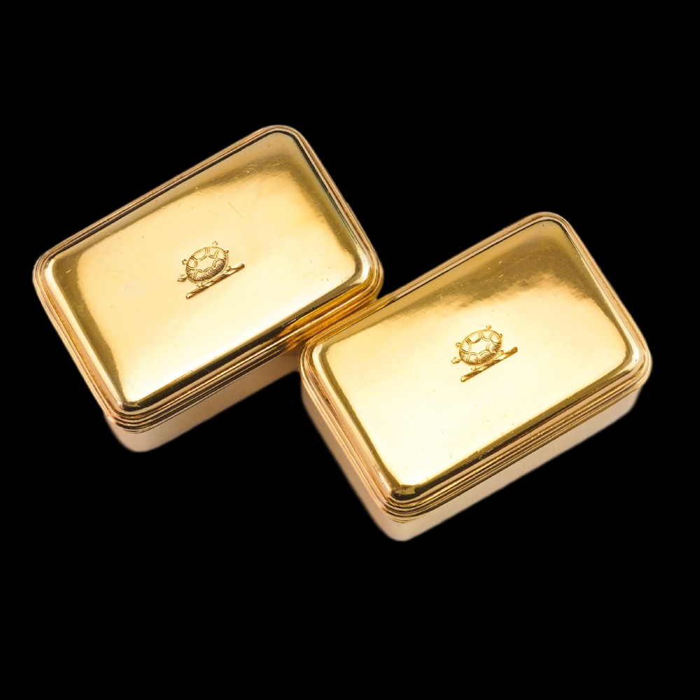 Antique Georgian Solid Silver Gilt Lidded Box/Snuff Box Pair - Archibald Douglas 1827 View XII