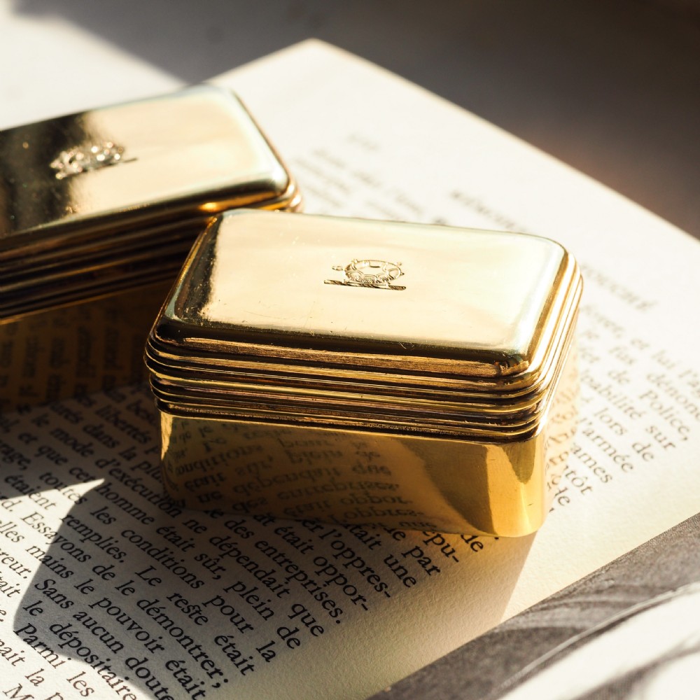 Antique Georgian Solid Silver Gilt Lidded Box/Snuff Box Pair - Archibald Douglas 1827 View XX