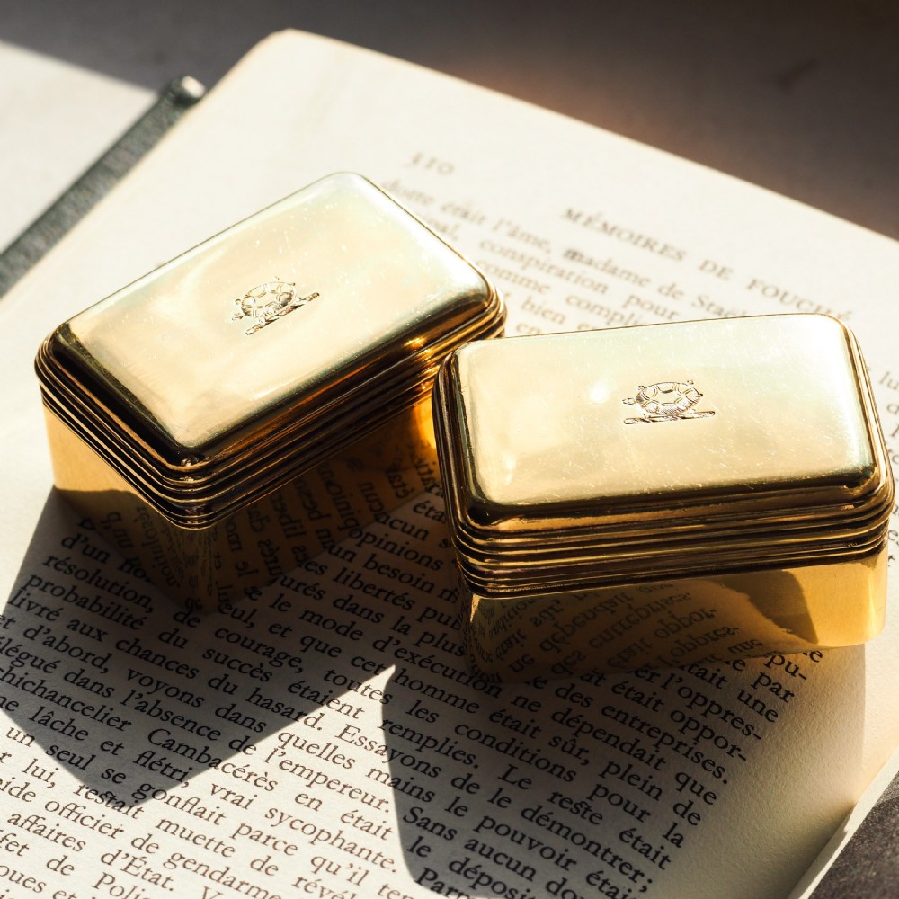 Antique Georgian Solid Silver Gilt Lidded Box/Snuff Box Pair - Archibald Douglas 1827 View XXI