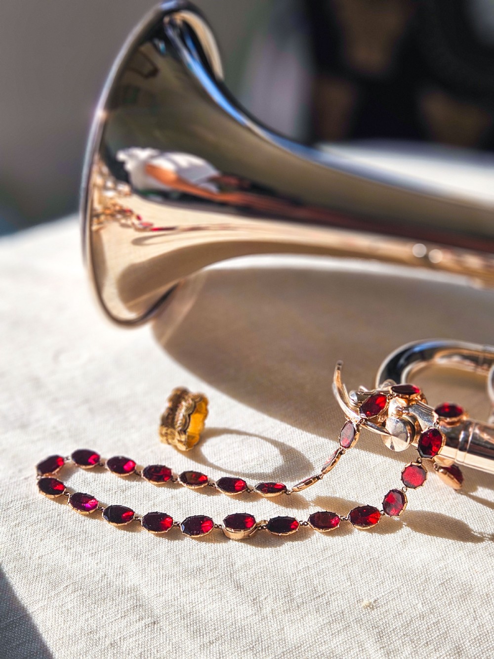 Antique Georgian/Victorian Garnet Riviere Necklace 9K Gold - Early 19th c. View XII