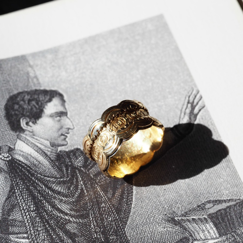 Antique Georgian 18K Gold Memory Ring - English, London 1831 View XI