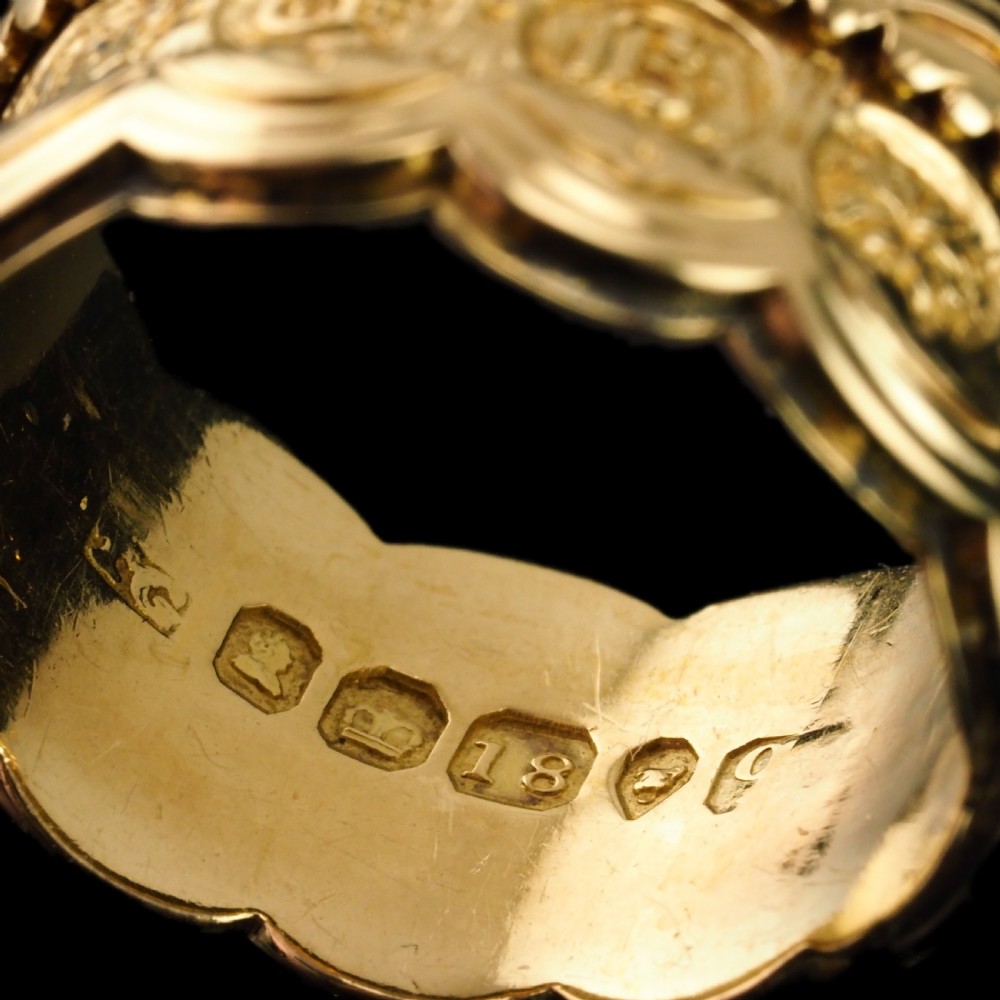 Antique Georgian 18K Gold Memory Ring - English, London 1831 View XVIII