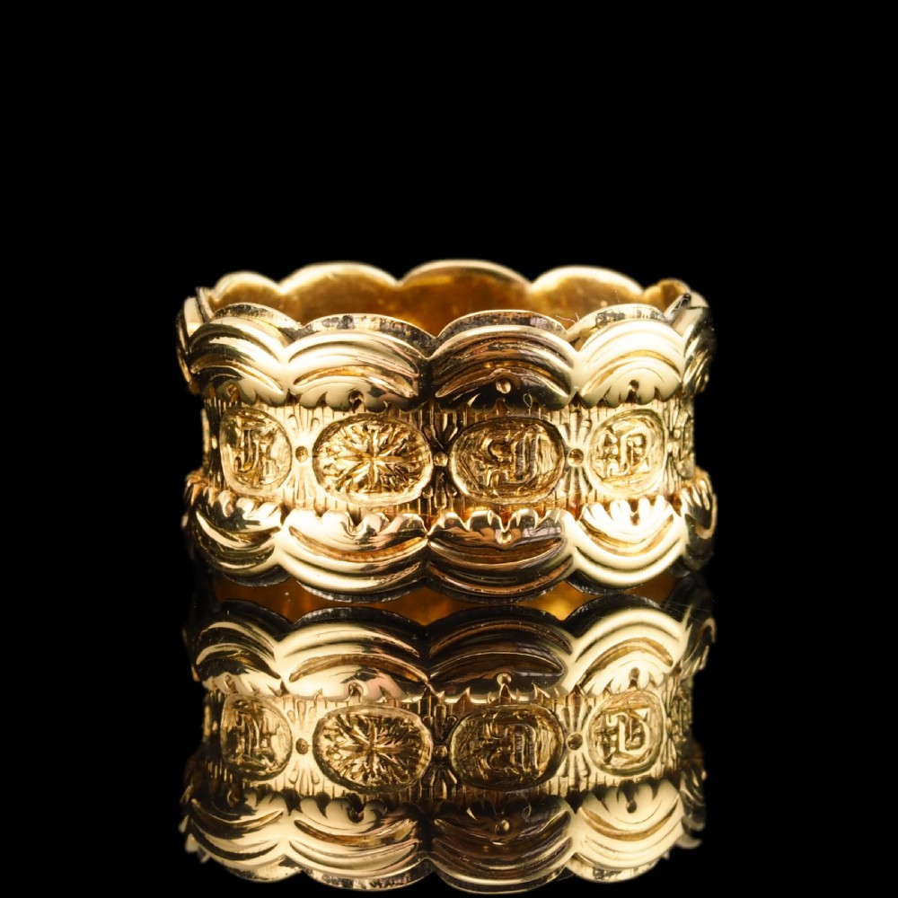 Antique Georgian 18K Gold Memory Ring - English, London 1831 View XIX