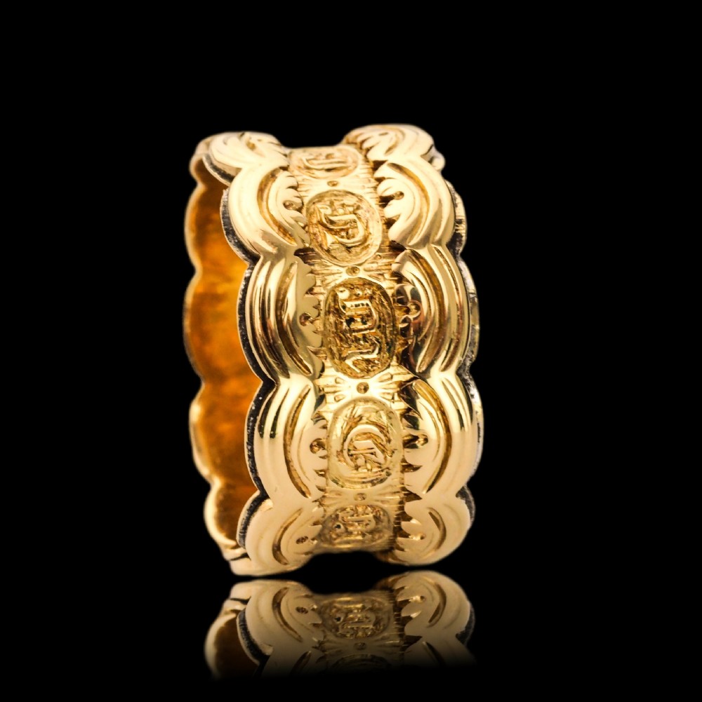 Antique Georgian 18K Gold Memory Ring - English, London 1831 View XX