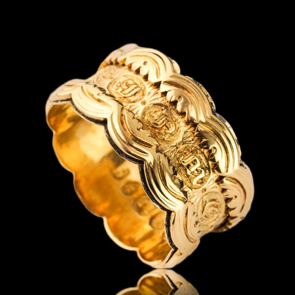 Antique Georgian 18K Gold Memory Ring - English, London 1831 View XXI