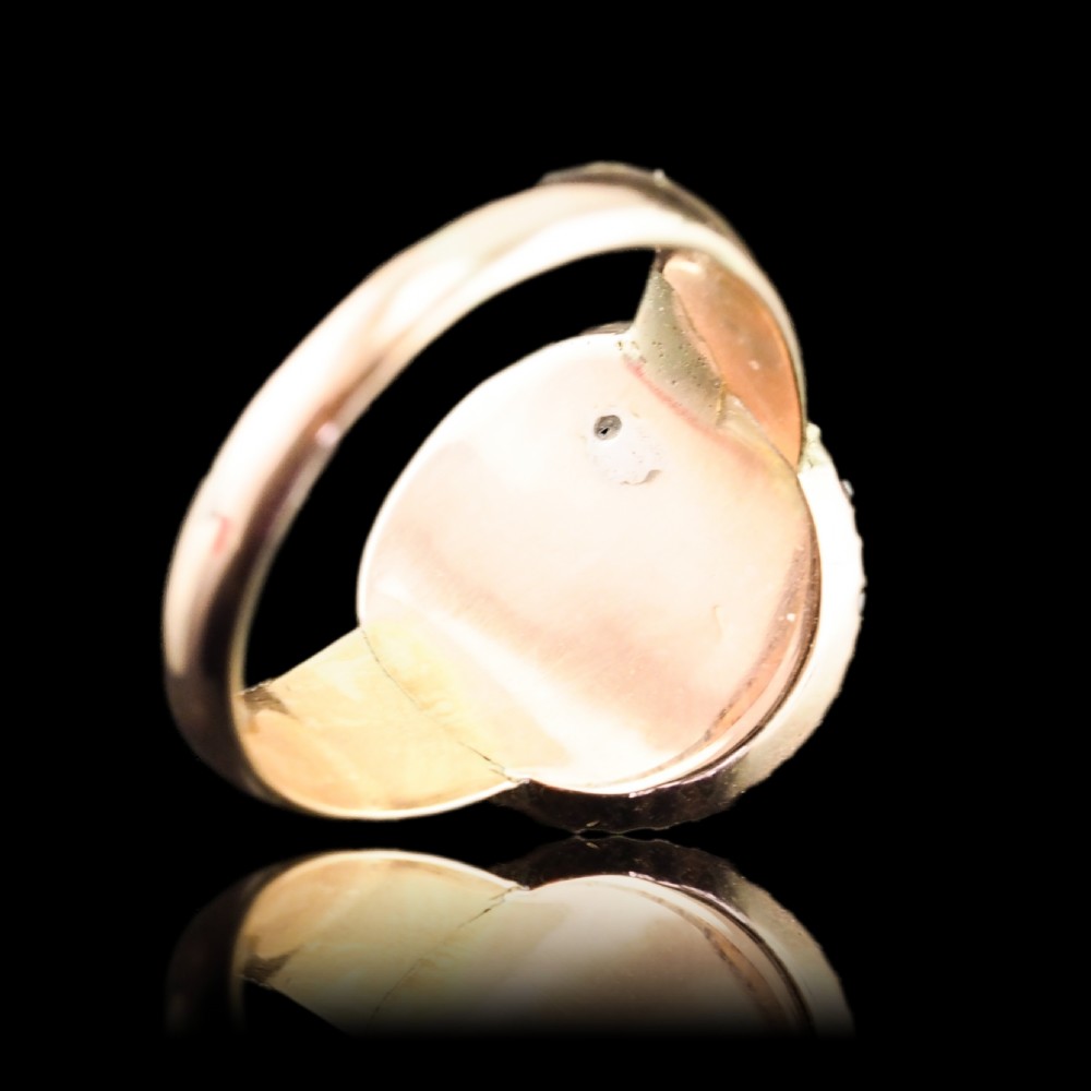 Antique Georgian Citrine & Pearl Cluster Ring 14K Gold - c.1800 View XXIV