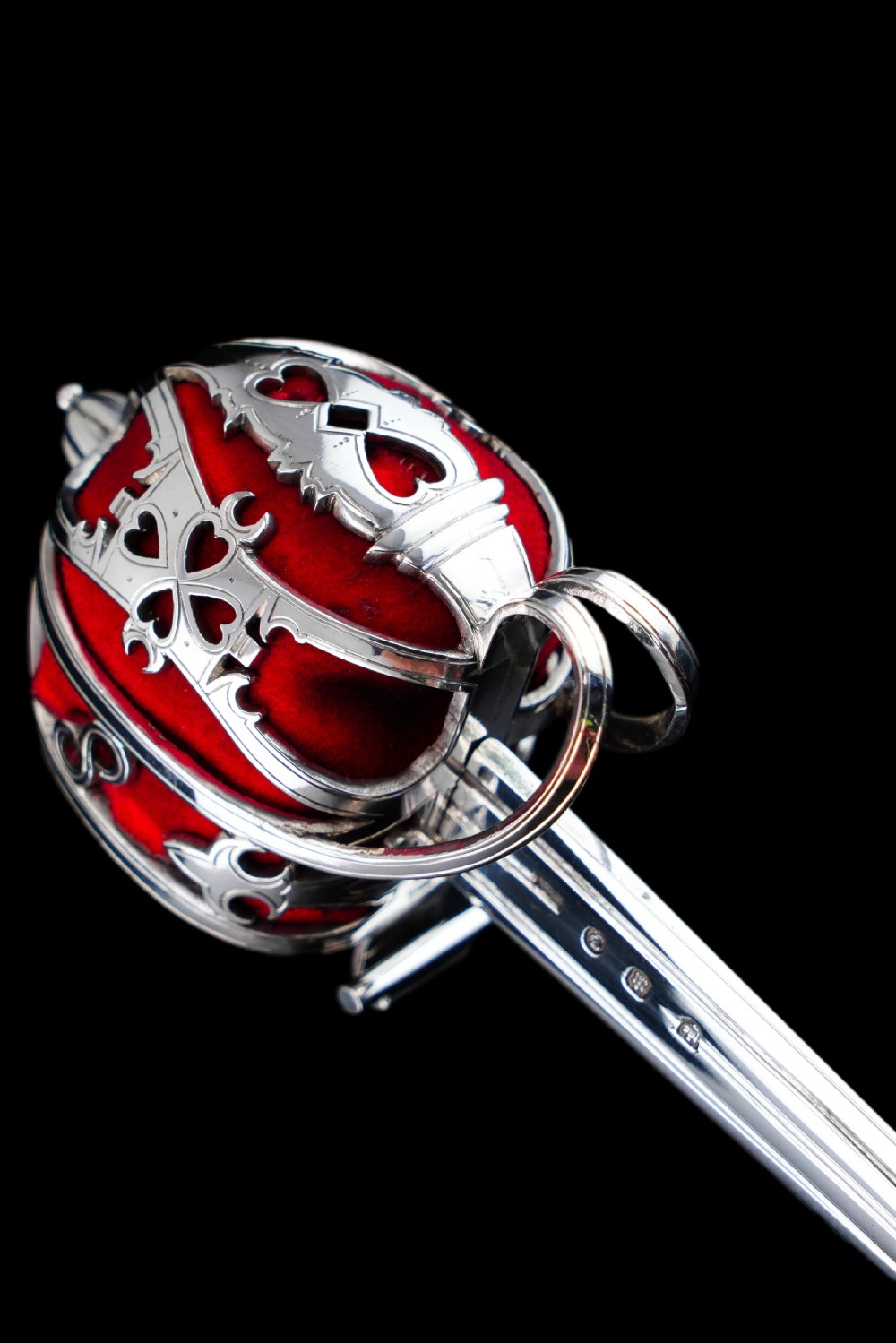 Antique Scottish Solid Silver Letter Opener, Military Basket Hilt Sword Design - 1905 View II