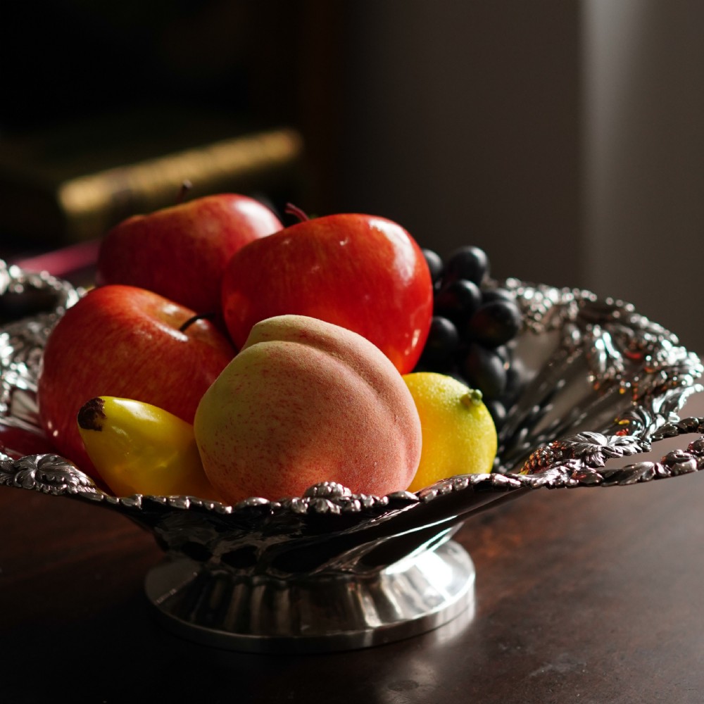 Antique Solid Silver Georgian Bowl, Twin Handle Wrythen & Profusely Chased Motifs - Edward Edwards 1834 View XIX