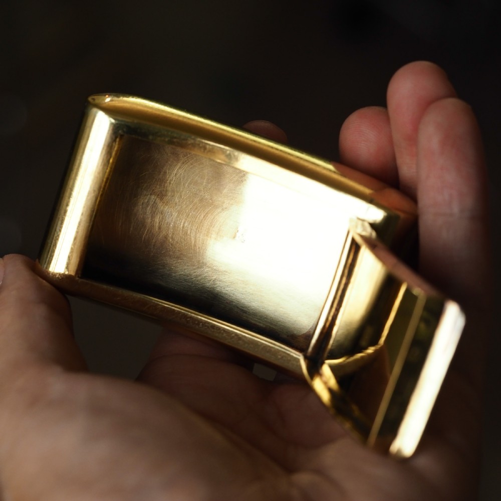 Antique Georgian Solid Silver Gilt Snuff Box Curved & Crested Design - William Simpson 1810 View XII