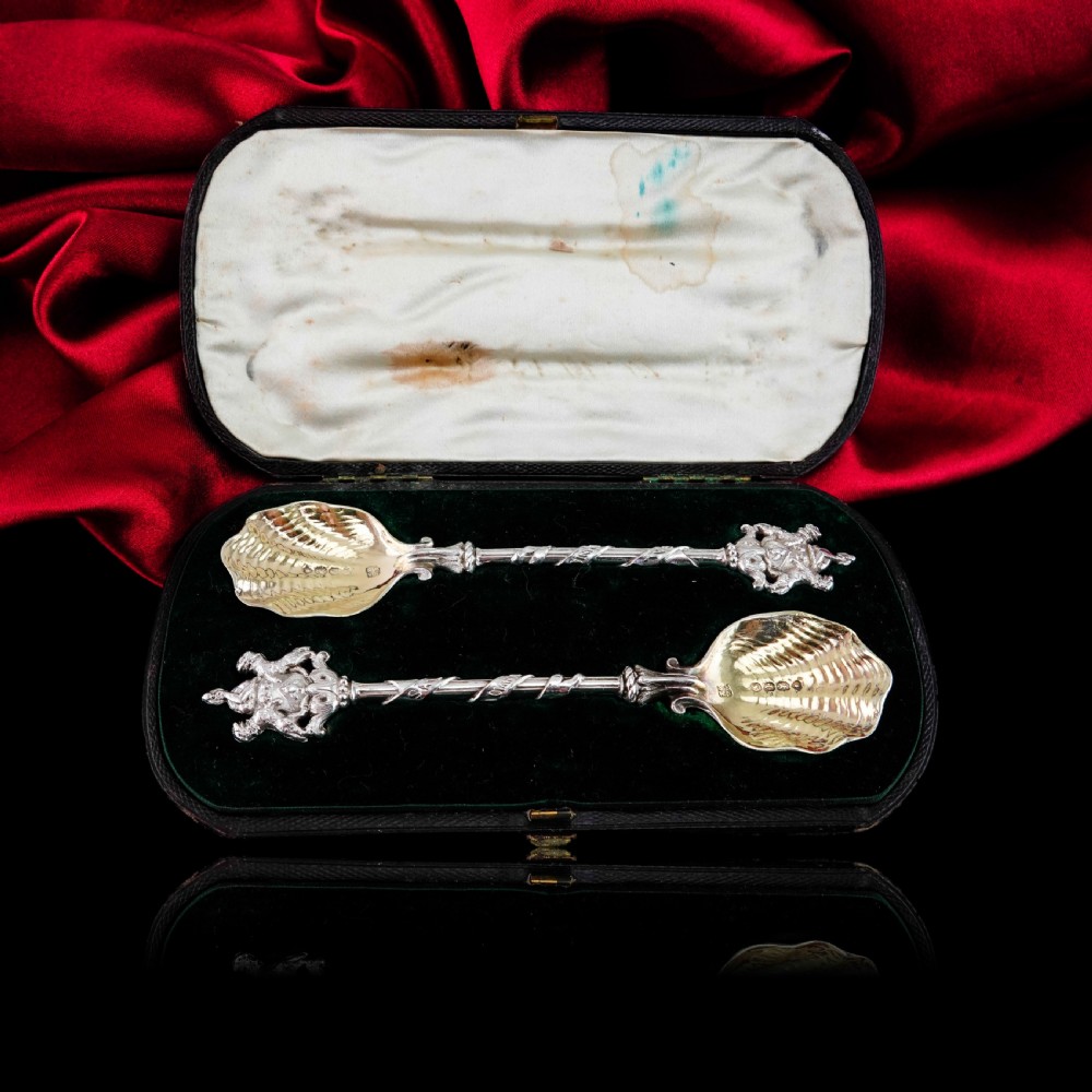 Antique Solid Silver Pair of Spoons, Salters Company - Smith, Nicholson & Co 1858 View VII