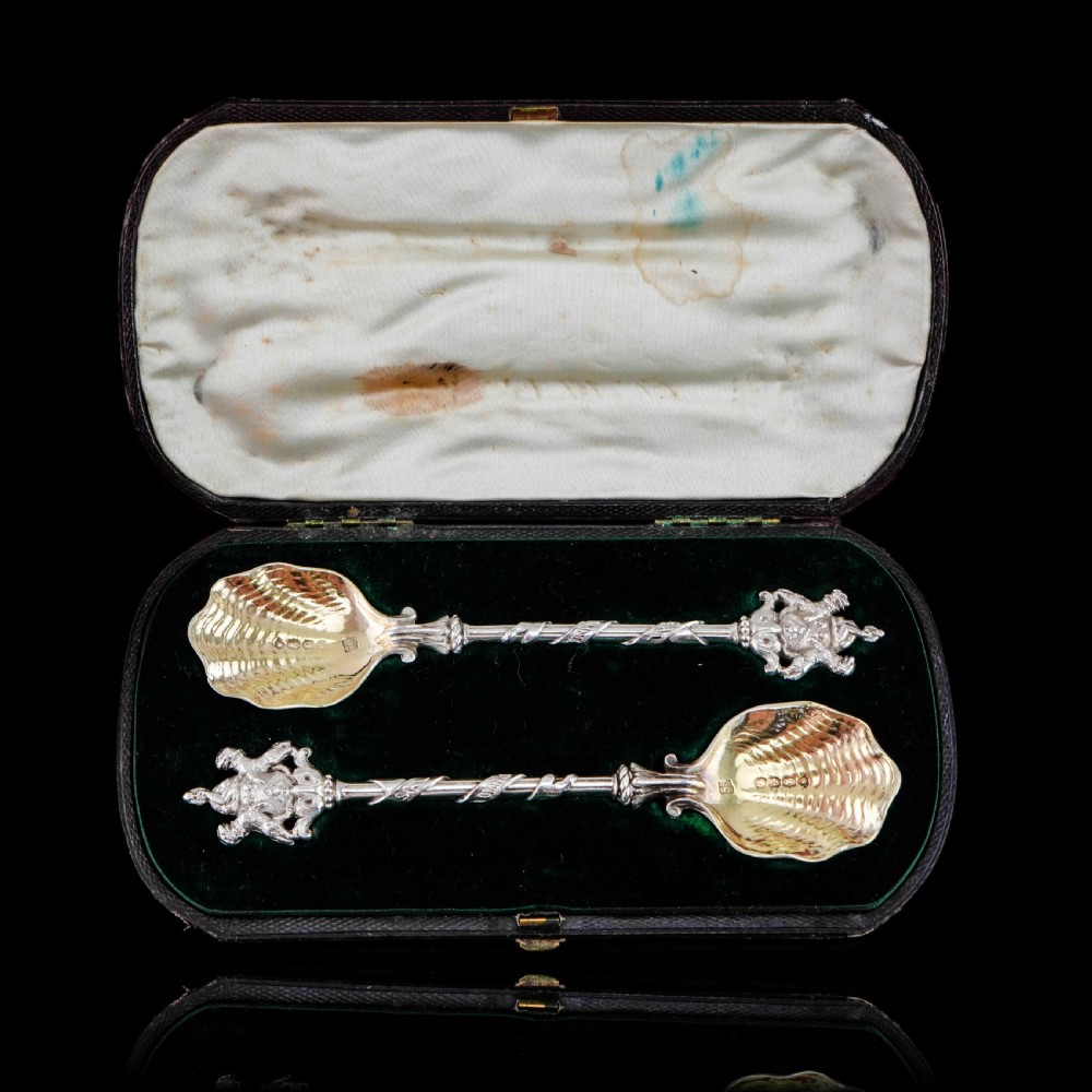 Antique Solid Silver Pair of Spoons, Salters Company - Smith, Nicholson & Co 1858 View VIII