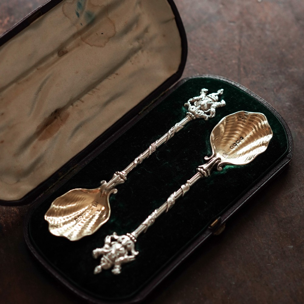 Antique Solid Silver Pair of Spoons, Salters Company - Smith, Nicholson & Co 1858 View XII
